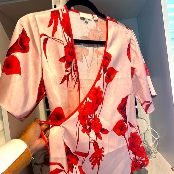Ted baker top, orange pink kimono top style - Picture 1 of 4